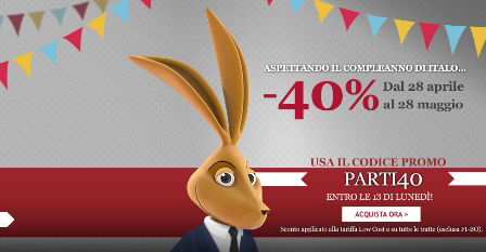 Codice sconto Italo treno del 40% preview