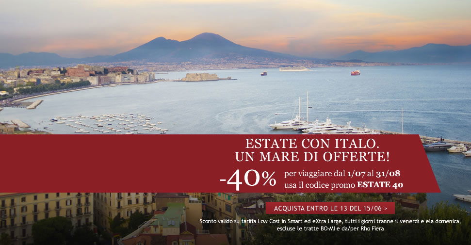 Biglietti Italo scontati del 40%