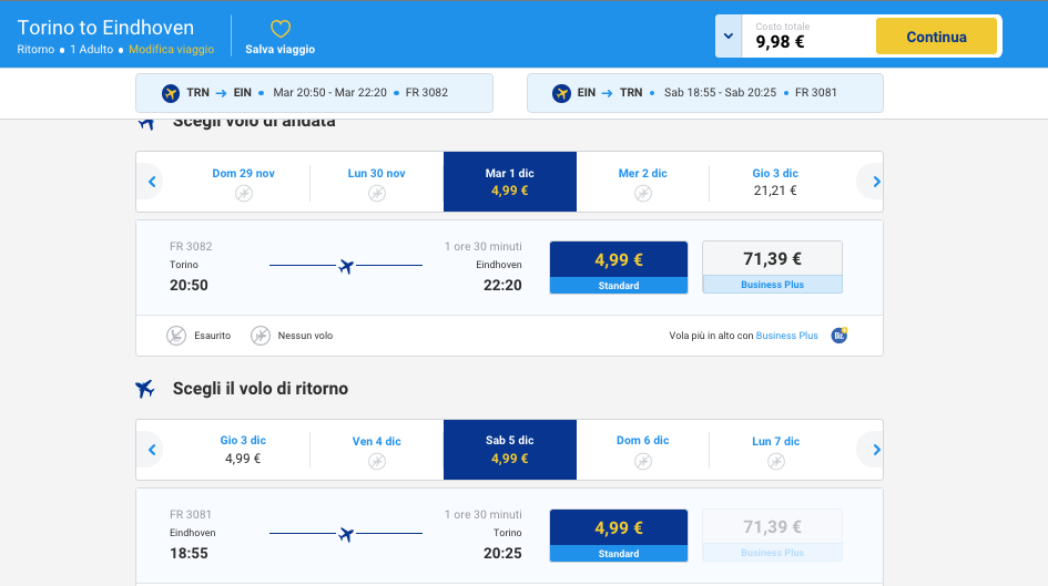 Biglietti Aerei Ryanair Andata E Ritorno
