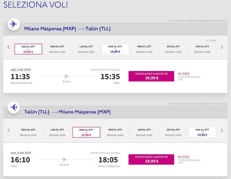 Biglietti Wizz Air da € 9,99 da Milano solo per oggi