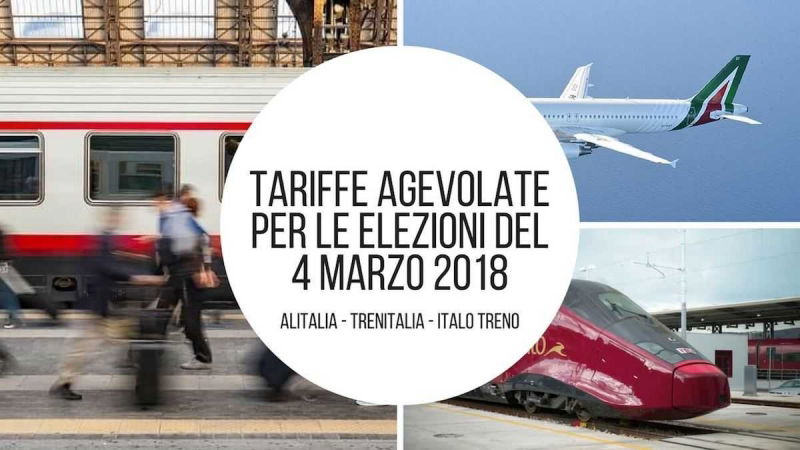 tariffe agevolate treni aerei elezioni 2018