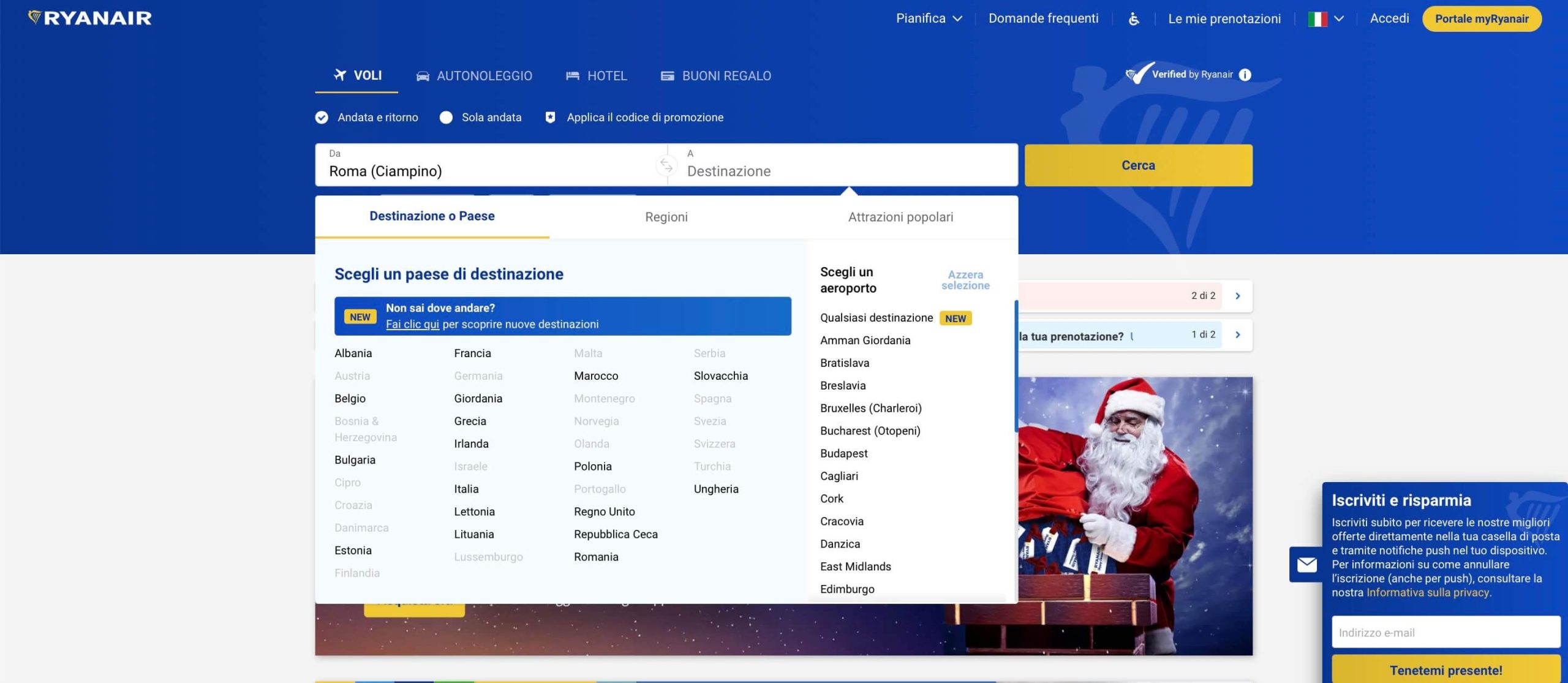 trova tariffe ryanair