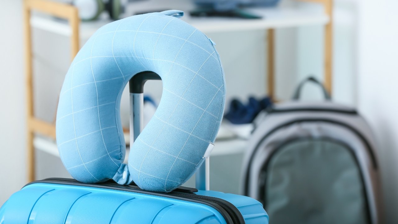 Cuscino Supporto per Collo da Viaggio con Fodera in Tessuto 3D