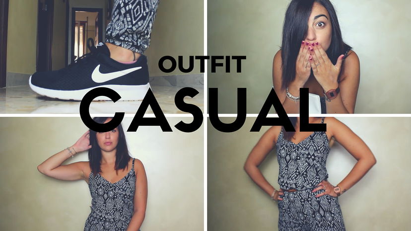 Outfit casual black & white preview