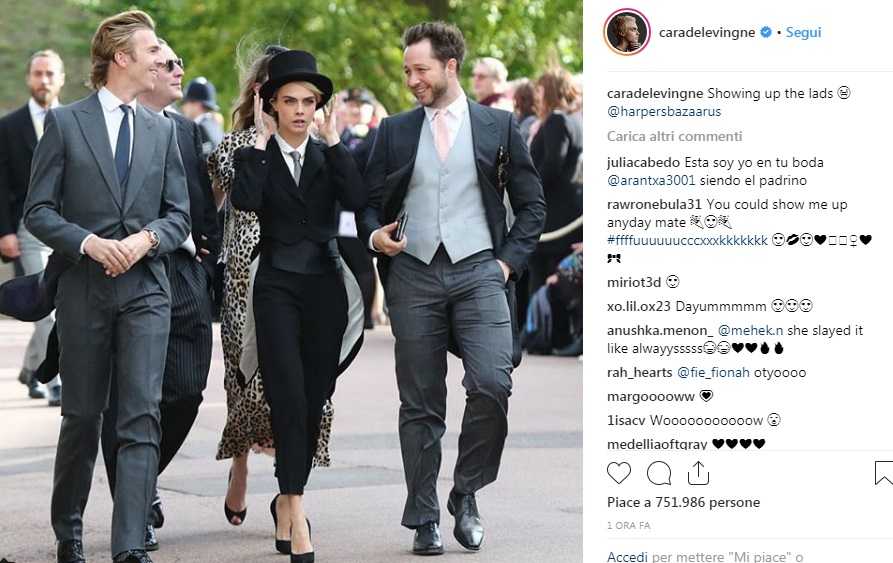 Royal Wedding: Cara Delevingne in smoking batte tutti article-post